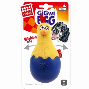 GiGwi Egg Wobble TPR & Plush Dog Toy (Chicken) dog puzzle toy dog slow feeder dog treat ball dog brain toy dog feeder toy