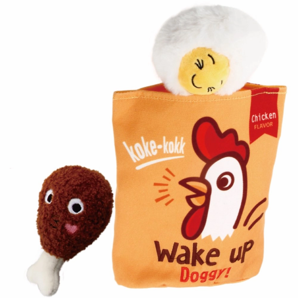 GiGwi Foody Friendz Interactive Plush Dog Toy (Chicken Snack Bag) dog puzzle toy dog slow feeder dog treat ball dog brain toy dog feeder toy