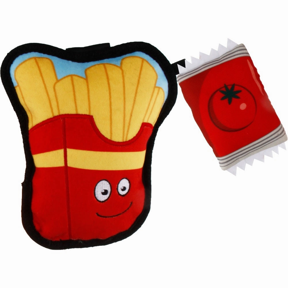 GiGwi Foody Friendz Tough Plush Dog Toy (French Fries With Ketchup) dog puzzle toy dog slow feeder dog treat ball dog brain toy dog feeder toy