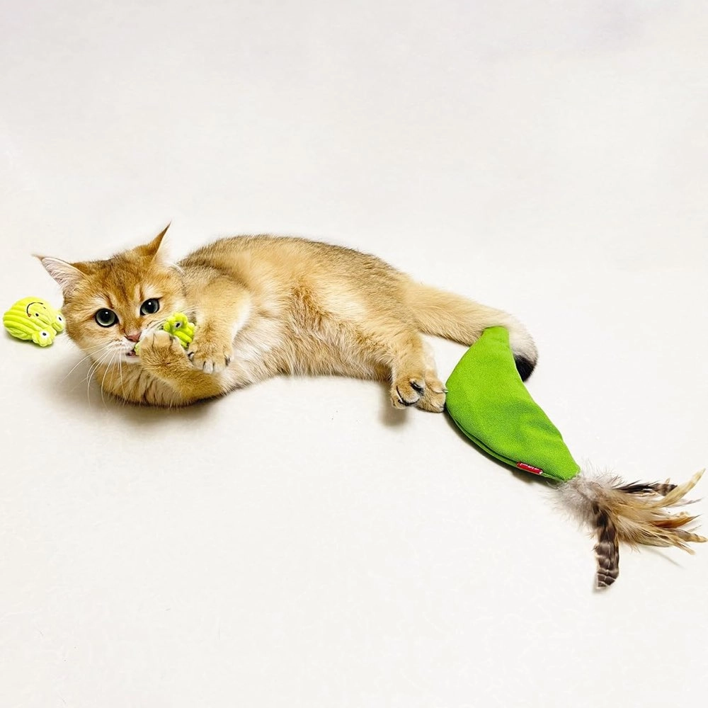 GiGwi Meow Than 1 Catnip Plush Cat Toy (Legume With Frogs)