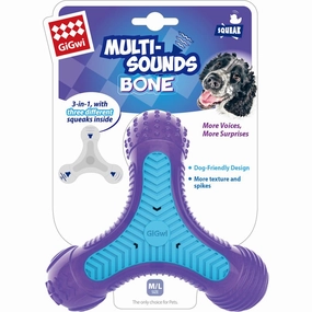GiGwi Multi-Sounds Bone Dog Toy dog puzzle toy dog slow feeder dog treat ball dog brain toy dog feeder toy