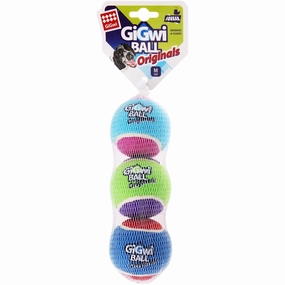 GiGwi Originals Ball Dog Toys 3-Pack (Medium) dog puzzle toy dog slow feeder dog treat ball dog brain toy dog feeder toy