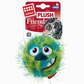 GiGwi Plush Friendz Ball Dog Toy (Green) dog puzzle toy dog slow feeder dog treat ball dog brain toy dog feeder toy