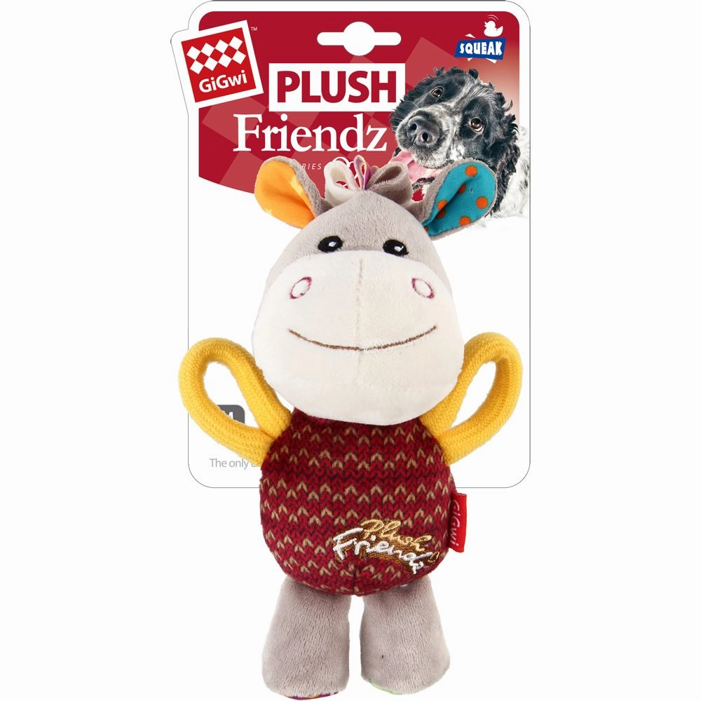 GiGwi Plush Friendz Tug Dog Toy (Donkey) dog harness dog training collar dog safety vest dog seatbelt dog ID tag