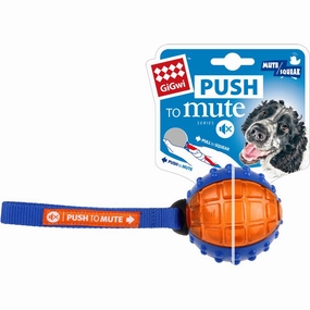 GiGwi Push To Mute Ball Dog Toy (Blue/Orange) dog harness dog training collar dog safety vest dog seatbelt dog ID tag
