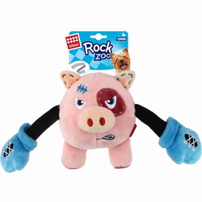 GiGwi Rock Zoo Bungee Plush Dog Toy (Pig) dog puzzle toy dog slow feeder dog treat ball dog brain toy dog feeder toy