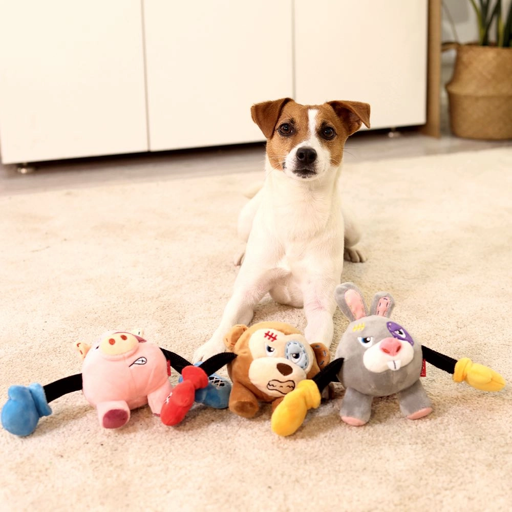 GiGwi Rock Zoo Bungee Plush Dog Toy (Rabbit)