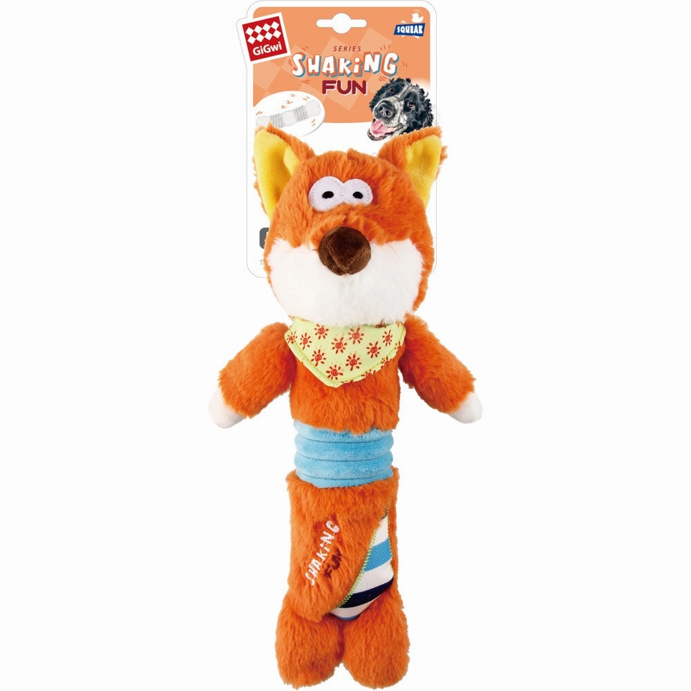 GiGwi Shaking Fun Plush Dog Toy (Fox) dog puzzle toy dog slow feeder dog treat ball dog brain toy dog feeder toy