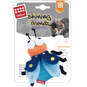 GiGwi Shining Friendz Motion Activated Catnip Plush Cat Toy (Firefly) cat treats catnip grass for cats organic cat grass cat grass seeds