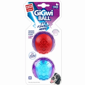 GiGwi Squeaky Ball Dog Toys 2-Pack (Medium) dog puzzle toy dog slow feeder dog treat ball dog brain toy dog feeder toy