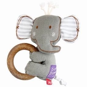 GiGwi Suppa Puppa Wooden Ring Plush Dog Toy (Elephant) dog puzzle toy dog slow feeder dog treat ball dog brain toy dog feeder toy