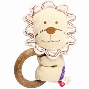 GiGwi Suppa Puppa Wooden Ring Plush Dog Toy (Lion) dog bones rawhide chew sticks dog jerky bacon bone