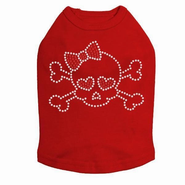 Girl Skull Rhinestone Dog Tank