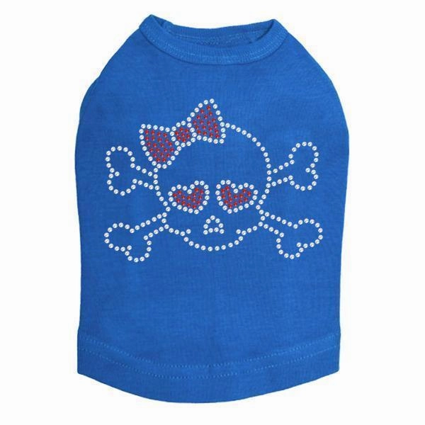 Girl Skull Rhinestone Dog Tank