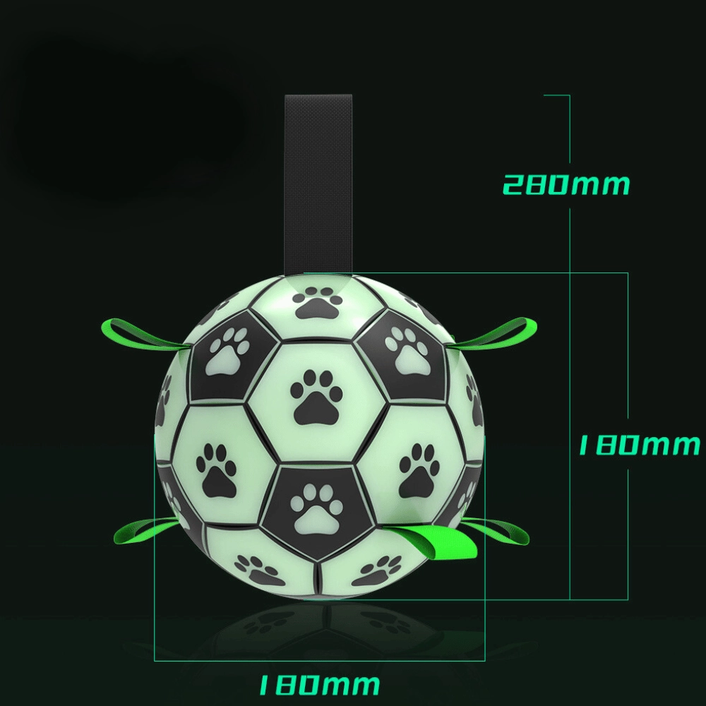 Glow In The Dark Interactive Dog Soccer Ball With Grab Tabs