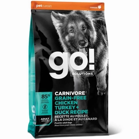Go! Solutions Carnivore Grain Free Chicken, Turkey   Duck Adult Recipe Dry Dog Food 3.5lb (Exp Dec 2024) freeze dried dog treats dog freeze snacks raw dog treat dehydrated dog food meat dog snack