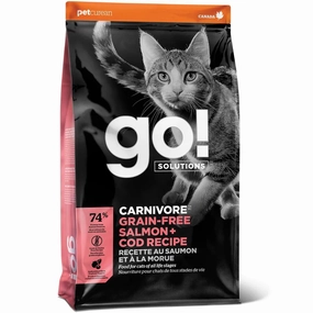 Go! Solutions Carnivore Grain Free Salmon   Cod Recipe Dry Cat Food 3lb natural cat food soft cat treats freeze dried cat food organic cat treats indoor cat food