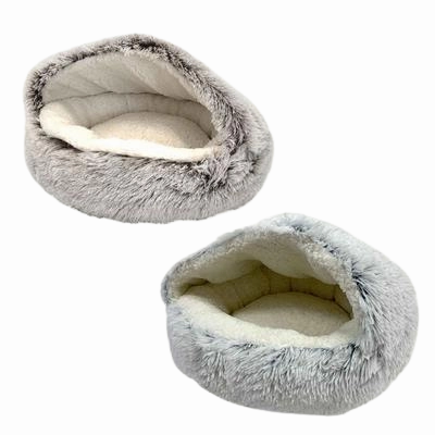 Goo-eez Hooded Plush Pet Bed - Light Grey dog pain relief hip joint supplement senior dog care pet arthritis aid dog skin supplement