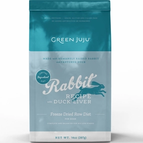 Green Juju Rabbit Recipe With Duck Liver Grain-Free Freeze-Dried Raw Dog Food 14oz horse supplement horse vitamins animal probiotics livestock digestive aid horse immune booster
