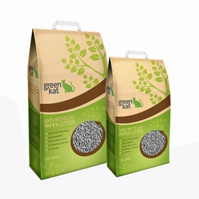 Green Kat 100% Recycled Paper Litter 24L puppy starter kit puppy crate puppy collar puppy pee pad puppy food