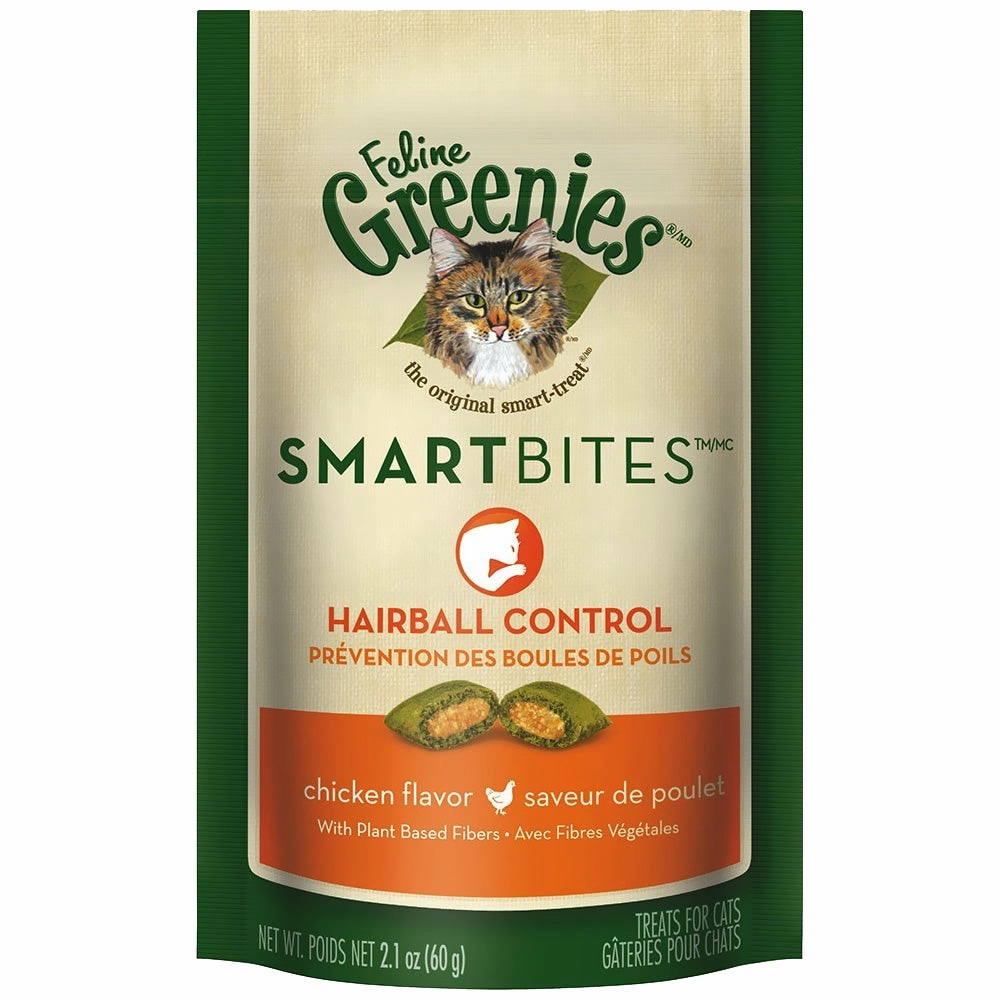 Greenies Feline Smart Bites Hairball Control Chicken Cat Treats cat treats toys for cats cat hair remover cat cleaning supplies cat food bowl