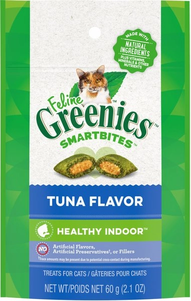 Greenies Feline Smart Bites Healthy Indoor Tuna Cat Treats cat treats toys for cats cat hair remover cat cleaning supplies cat food bowl