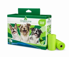 GreenLine Poop Bags 24-roll Pack (9" w x 14" l) 288 bags Value Pack dog pain relief hip joint supplement senior dog care pet arthritis aid dog skin supplement