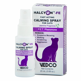 Halcyon FE Fast Acting Calming Spray for Cats cat scratchers cat towers cat window perch cat heating pad cat calming spray