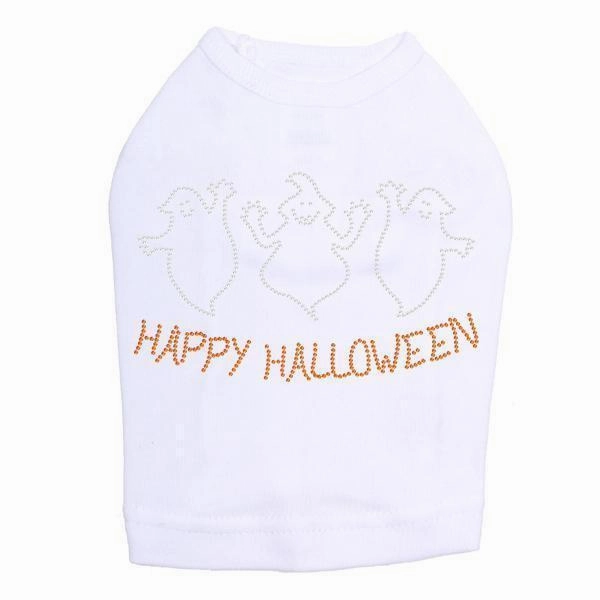 Halloween Ghosts Rhinestone Dog Tank