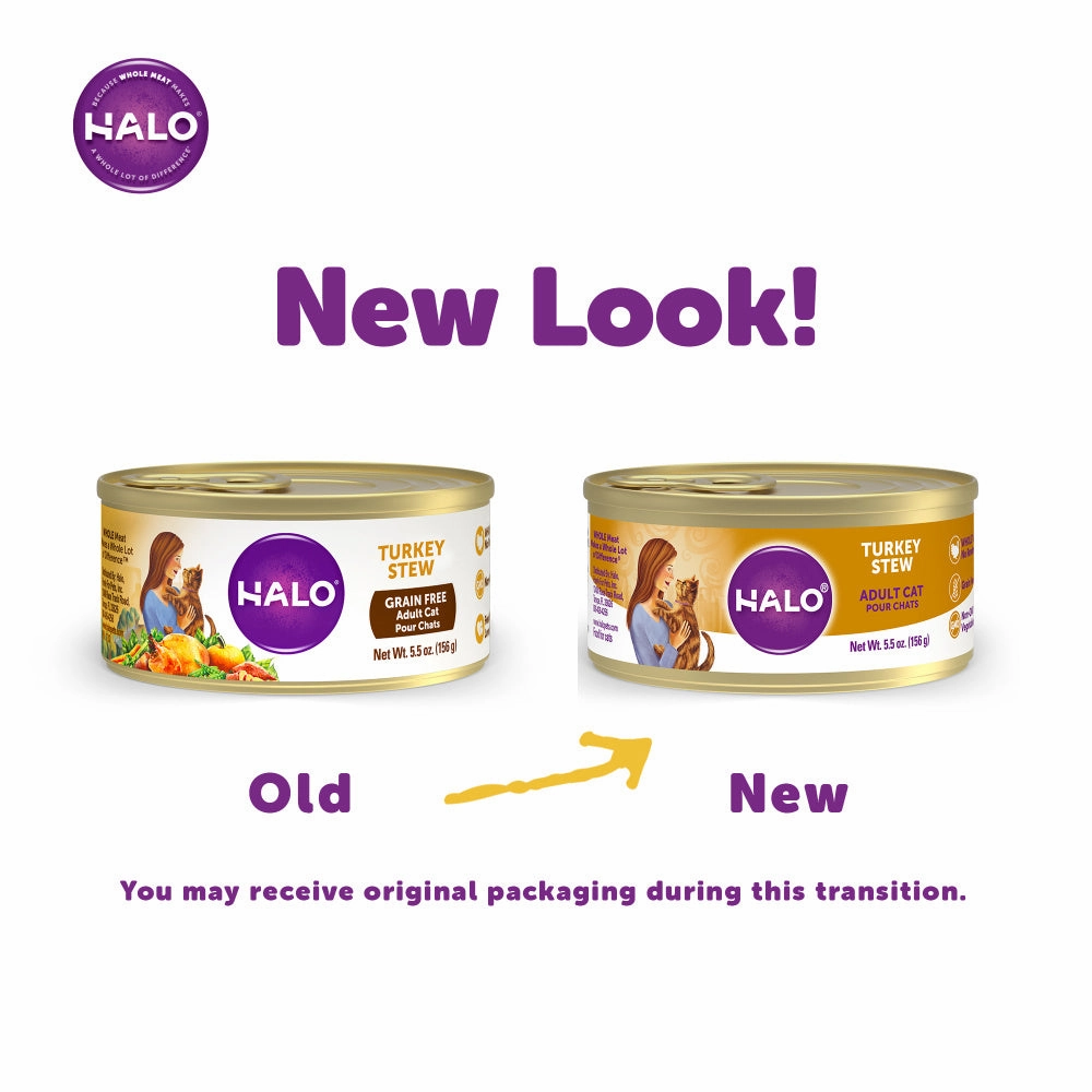 Halo Holistic Grain Free Adult Turkey Stew Canned Cat Food