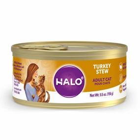 Halo Holistic Grain Free Adult Turkey Stew Canned Cat Food cat calming diffuser cat stress relief anxiety cat treats cat relaxing spray pet mood aid
