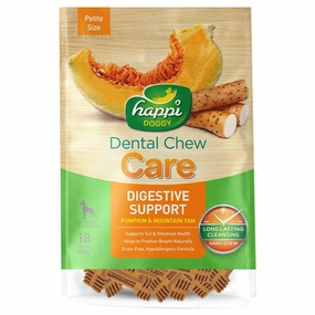 Happi Skippi (Doggy) Care Pumpkin & Mountain Yam Digestive Support Grain-Free Dental Dog Chews 150g no pull dog harness nylon dog leash dog walking set dog vest harness pet lead