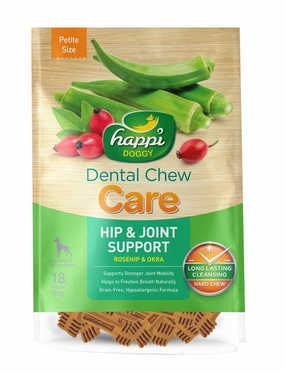 Happi Skippi (Doggy) Care Rosehip & Okra Hip & Joint Support Grain-Free Dental Dog Chews 150g no pull dog harness nylon dog leash dog walking set dog vest harness pet lead