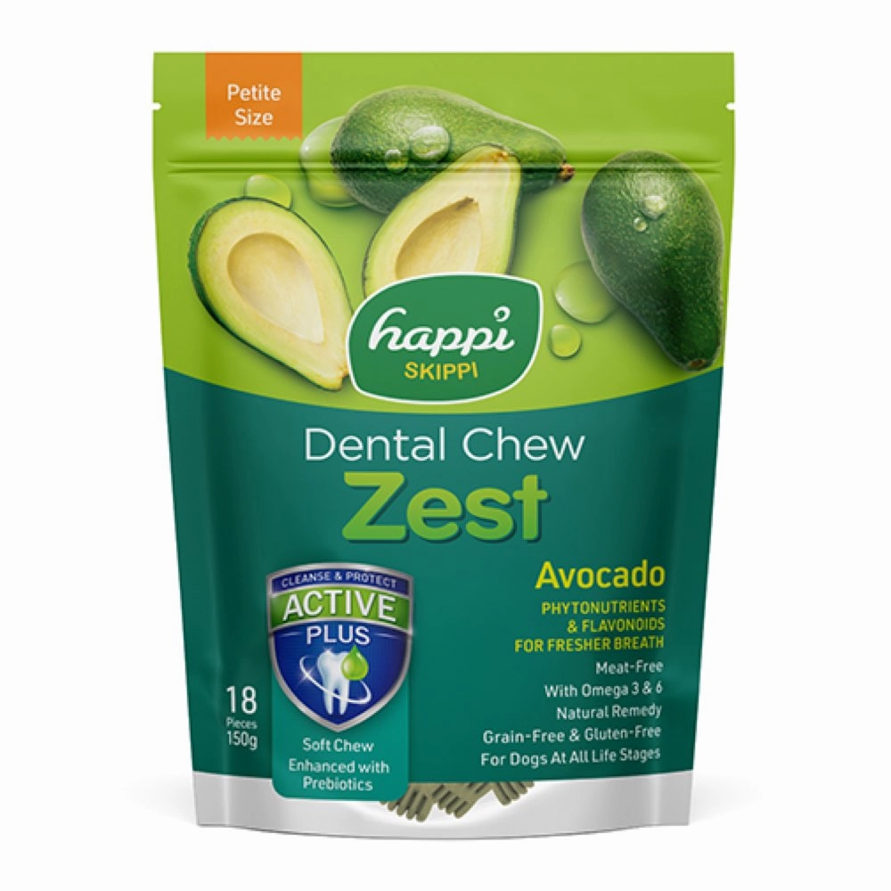 Happi Skippi (Doggy) Zest Petite Avocado Dental Dog Chew 150g no pull dog harness nylon dog leash dog walking set dog vest harness pet lead