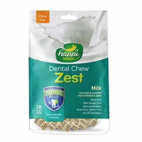 Happi Skippi (Doggy) Zest Petite Milk Dental Dog Chew 150g no pull dog harness nylon dog leash dog walking set dog vest harness pet lead