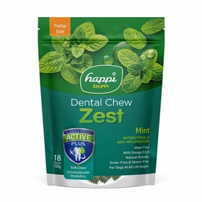Happi Skippi (Doggy) Zest Petite Mint Dental Dog Chew 150g no pull dog harness nylon dog leash dog walking set dog vest harness pet lead