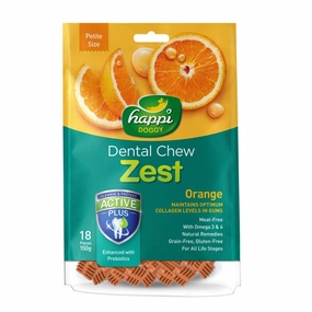Happi Skippi (Doggy) Zest Petite Orange Dental Dog Chew 150g no pull dog harness nylon dog leash dog walking set dog vest harness pet lead