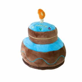 Happy Birthday 2 Tier Cake Dog Toy - Blue dog toys indestructible dog toys dog tug toys dog plush chew resistant toy