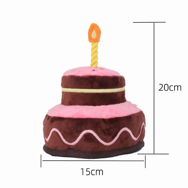 Happy Birthday 2 Tier Cake Dog Toy - Pink