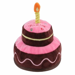 Happy Birthday 2 Tier Cake Dog Toy - Pink dog toys indestructible dog toys dog tug toys dog plush chew resistant toy