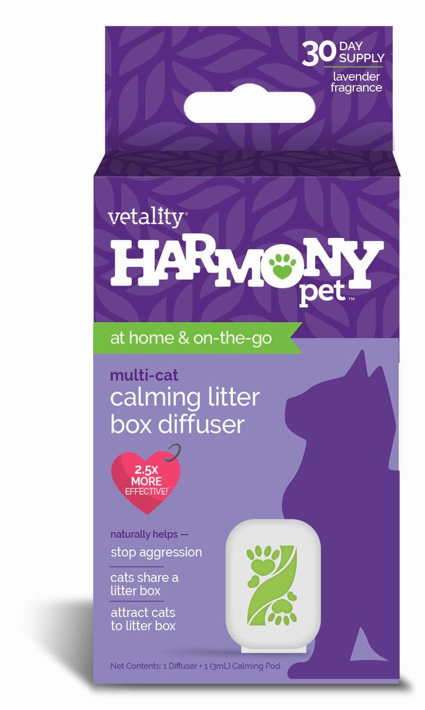 Harmony Pet Calming Litter Box Diffuser cat climbing tree cat hammock cat steps cat grooming kit cat safety gate