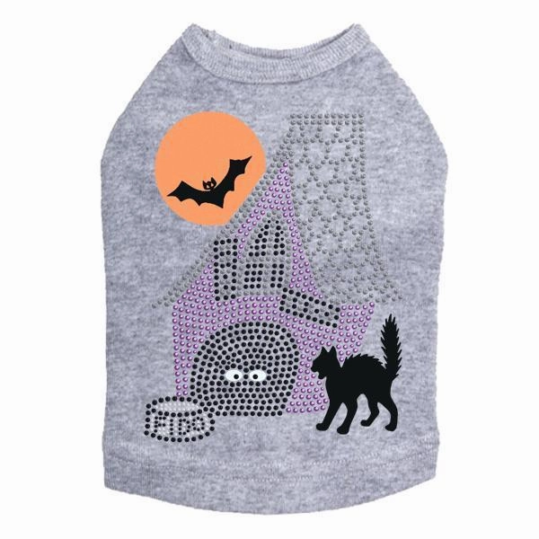 Haunted House Rhinestone Dog Tank
