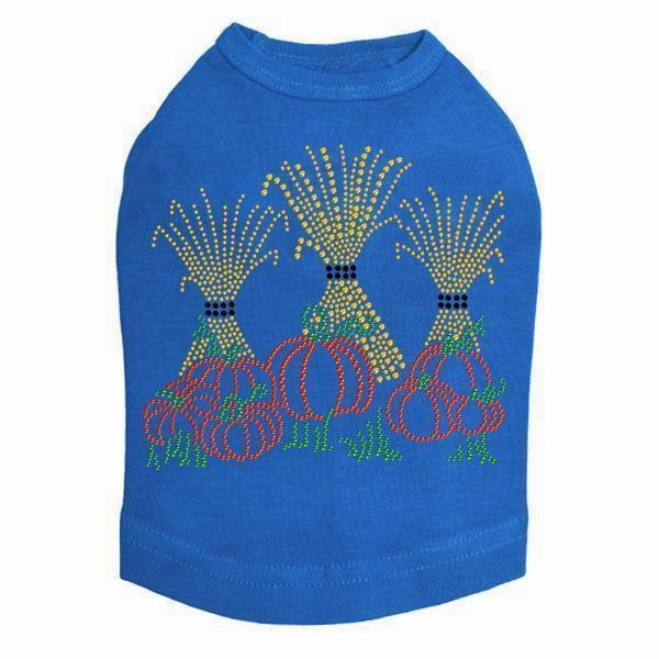 Hay Stacks And Pumpkins Rhinestone Dog Tank