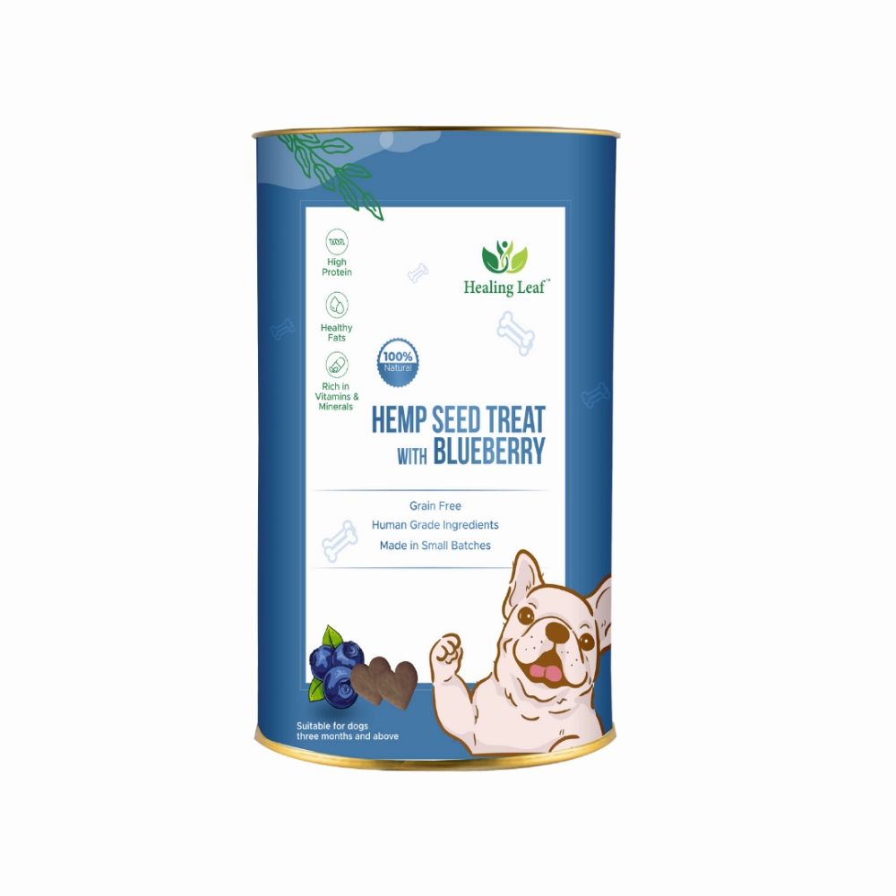 Healing Leaf Hemp Blueberry Treats and Skatrs Treat Hider Toy Combo for Dogs