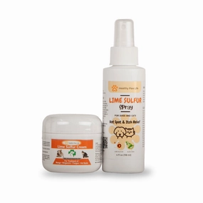 Healthy Paw Life's Bundle of Lime Sulfur Spray (4 oz) and Lime Sulfur Cream (2 oz) cat scratchers cat towers cat window perch cat heating pad cat calming spray