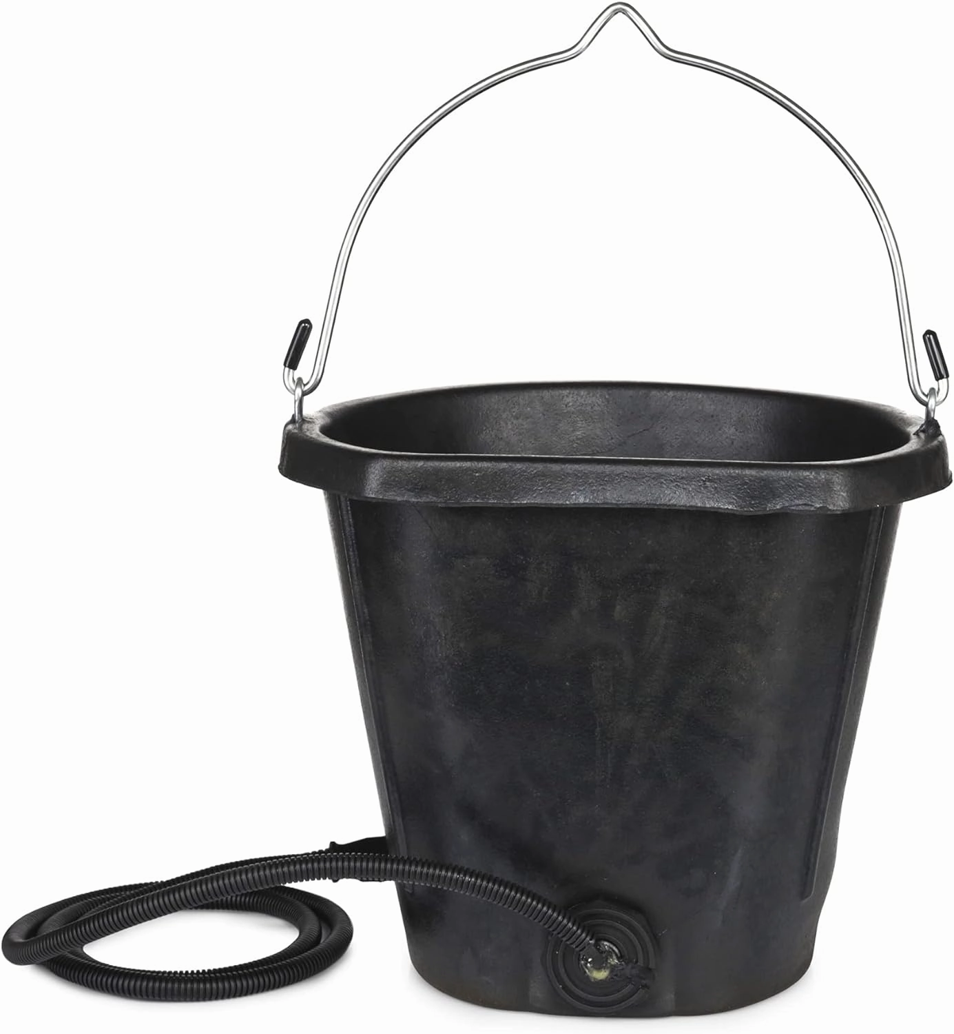 Heated Flat-Back Rubber Bucket for Livestock