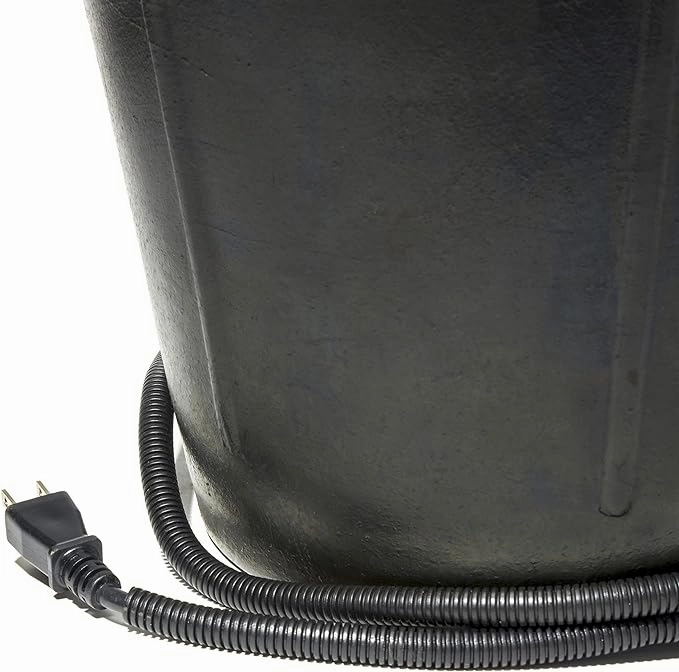 Heated Flat-Back Rubber Bucket for Livestock