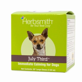 Herbsmith July Third Soft Chews - Immediate Calming for Dogs - 30 Large Chews (7.02oz) pig feed piglet nutrition pig food pellets pig vitamins pig treats