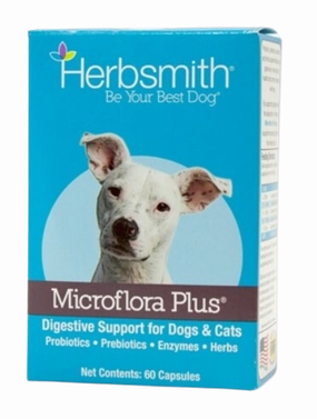 Herbsmith MicroFlora Plus Digestive Support for Dogs & Cats - 60 Capsules pig feed piglet nutrition pig food pellets pig vitamins pig treats