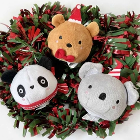 Hey Cuzzies Beary Christmas Mochi Plush Dog Toys cat dry food crunchy cat food fish formula dry cat food adult cat kibble kitten dry food